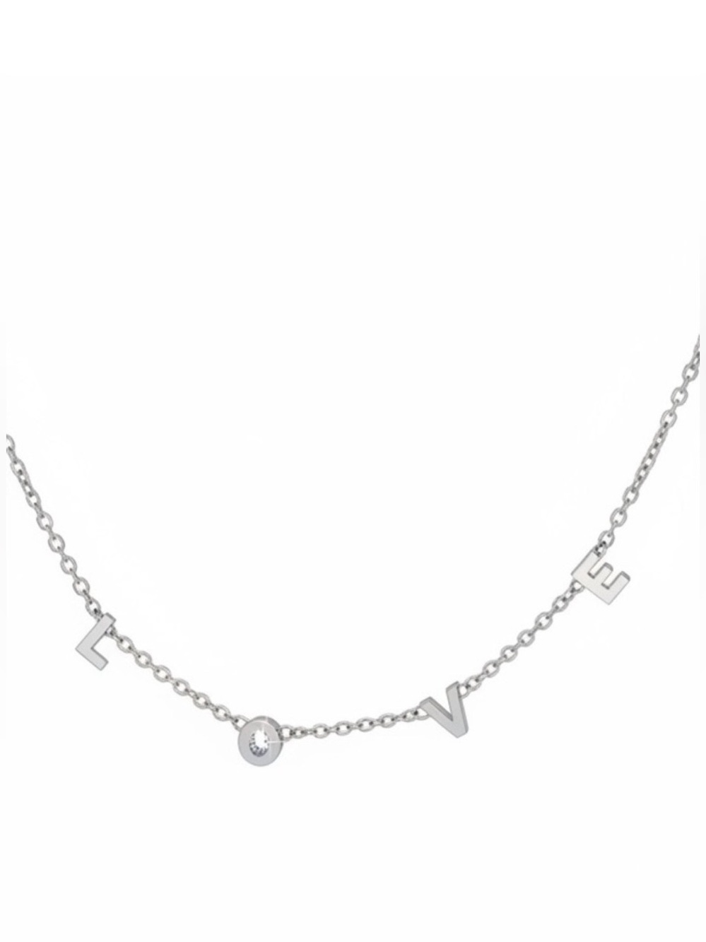 Plunder Design Silver LOVE Necklace Individual Floating Letter Charms 16-18"